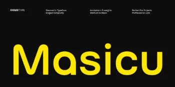 Masicu – Modern Geometric Typeface in 5 Weights (Medium, SemiBold, Bold, ExtraBold, Black).